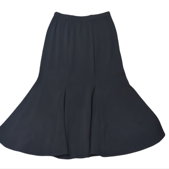 St John Womens Fishtail Mermaid‎ Maxi Skirt Santana Knit Black Evening Size 6